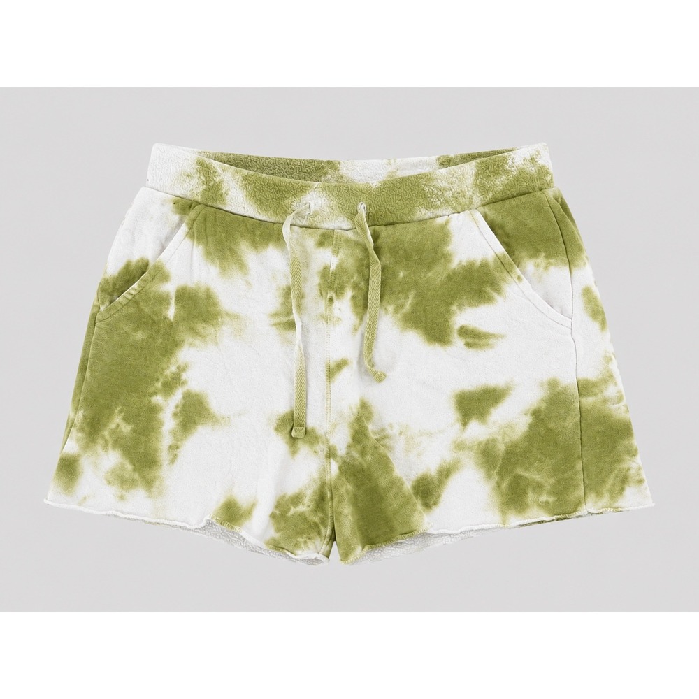Intimately Free People Green Tie Dye Lounge Shorts Drawstring Boho‎ Fleece Small